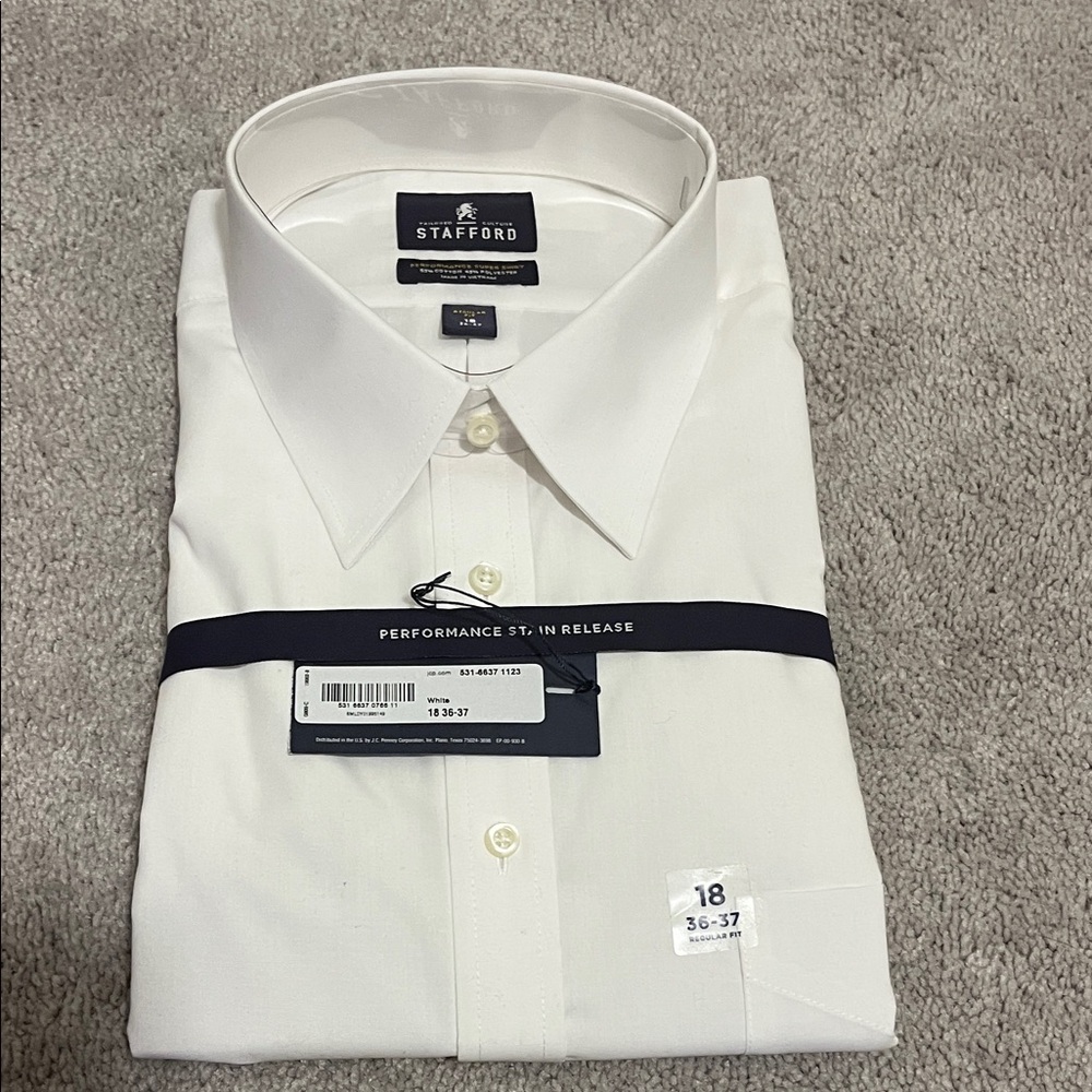 Stafford Men's Classic Ivory Dress Shirt